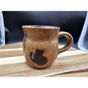 Studio Art Pottery Mug - Signed Black Cat‎